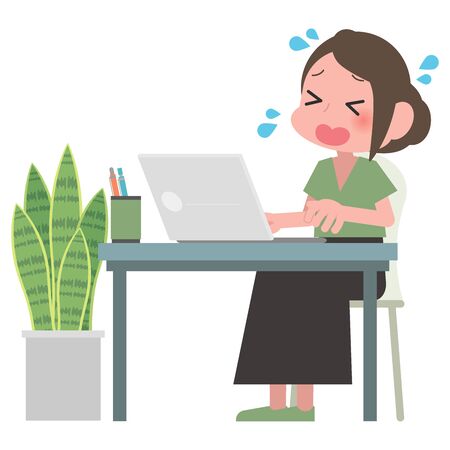 Women working with laptopのイラスト素材