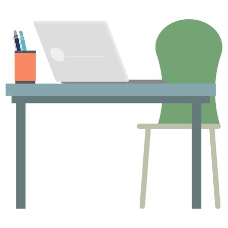 Computer deskのイラスト素材