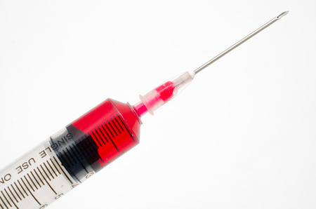 syringe on white backgroundの写真素材