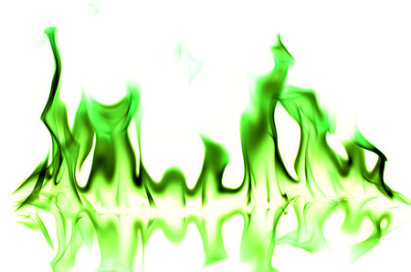 greenflame on white backgroundの写真素材