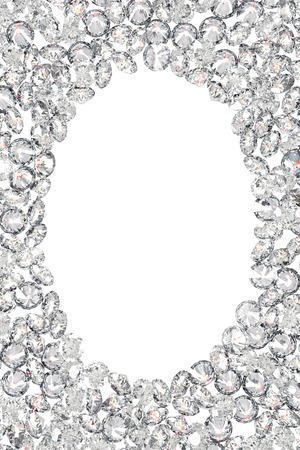 Luxury diamonds frame on white backgroundsの写真素材