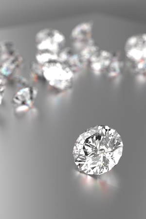 Luxury diamonds on white backgroundsの写真素材