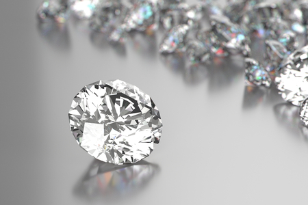 Luxury diamonds on white backgroundsの写真素材