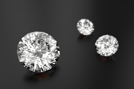 Luxury diamonds on black backgroundの写真素材