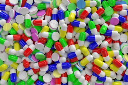 3d rendering bottle pill on white background