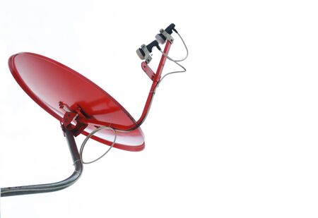Red satellite dish in White Backgroundの写真素材