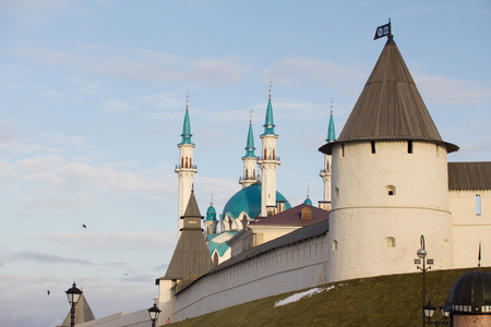KAZAN, RUSSIA, 19 NOVEMBER 2016 - Kazan Kremlin at sunny winter morning, horizontalのeditorial素材