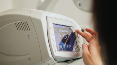 A generic eye scanner machine for optometristの写真素材