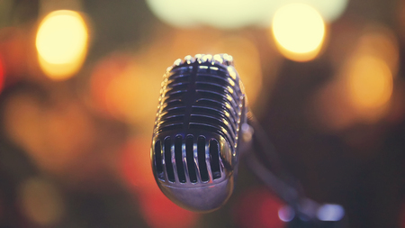 Vocal microphone at concert sceneの写真素材