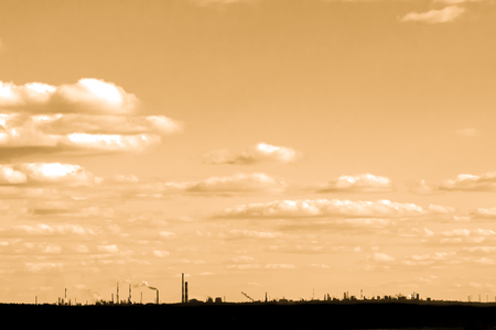 Industrial landscape - silhouetteの写真素材
