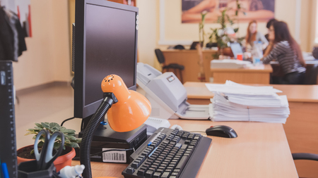 Working office life - workplace personnel with pcの写真素材