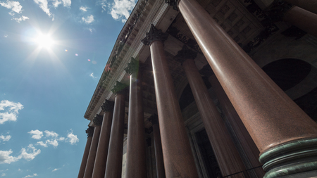 St. Isaacs Cathedral -1818 year of foundation - view of colonnade, Saint Petersburg