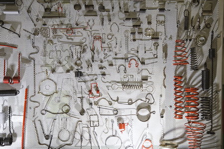 Different metal detail and mainsprings on board - design elementsの写真素材