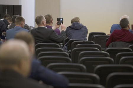 Agricultural conference - students or businessmen at presentation, workshop, master classの写真素材