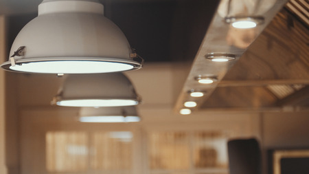 Lamps - professional kitchen equipment in restarauntの写真素材
