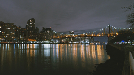 New York City timelapse - night skyline Manhattan skyscrapersの写真素材