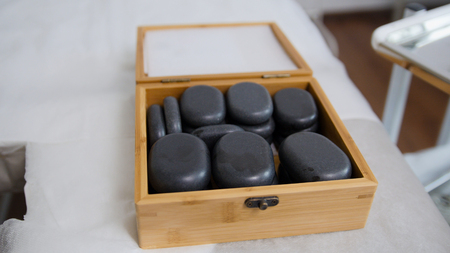 Tibet therapy - stones for stone-therapyの写真素材