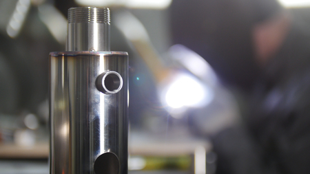 Industrial manufacturing. An iron detail in focusの写真素材