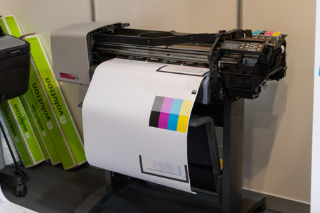 5 may 2023, Lisbon. Portugal - FIL Lisbon International Fair - Tektonica Lisbon: industrial large-format printing of individual colorsのeditorial素材