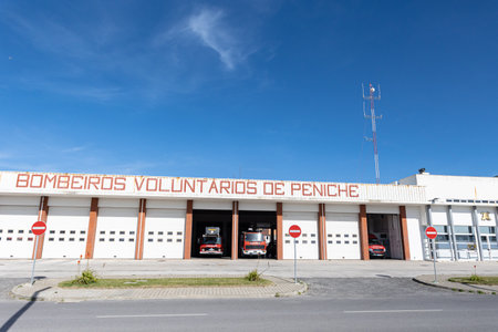 14 march 2023 Peniche, Portugal: Bombeiros - Poruguese Firefighting - Bombeiros Voluntarios De Penicheのeditorial素材