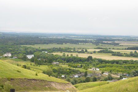 A Picturesque View of the Countryside from a Hilltop