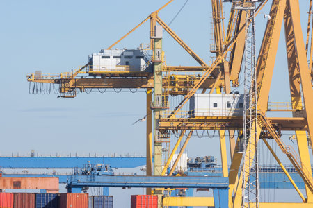 Industrial port station for cargo loadingの写真素材