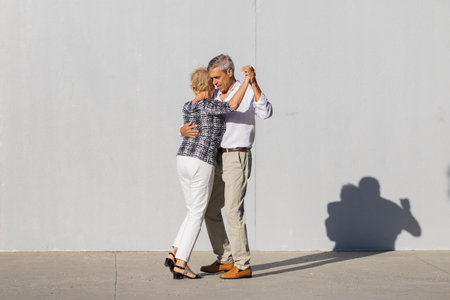 Senior couple enjoying dancing togetherの写真素材