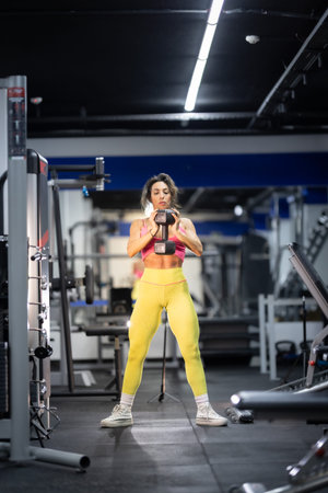 Woman exercising goblet squat build strength in gym