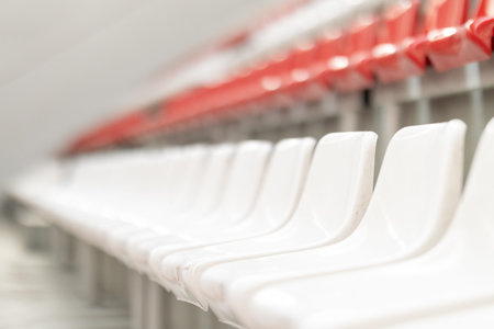 Empty stadium seats waiting for event audience