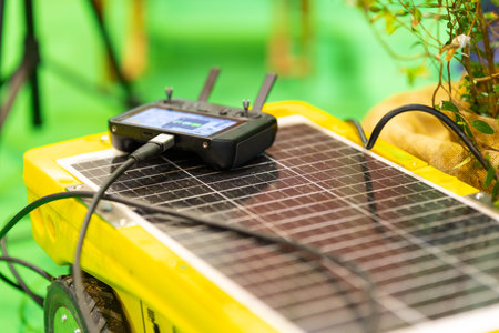 Drone controller charging with solar power system