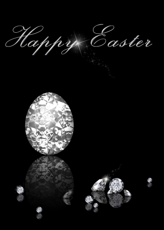 Brilliant Easter Egg is an elegant diamond jewelry illustration on a black background の写真素材