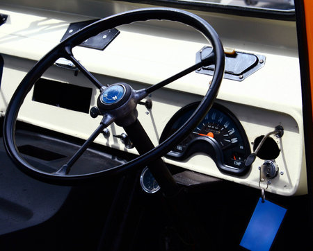 view of interior design an old vintage car
