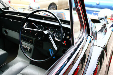 view of interior design an old vintage carの写真素材