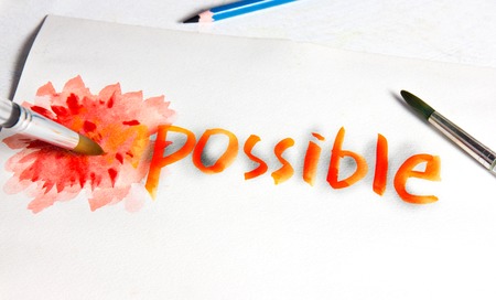 Changing the word impossible to possible.の写真素材