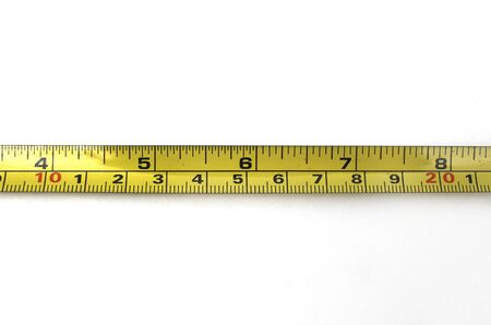 Measuring cable yellow color on white background