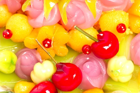 Traditional Thai Sweet Dessert Of Rose Shape.の写真素材