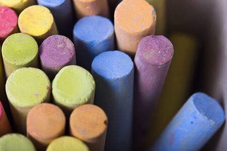 Chalks in a variety of colors.の写真素材
