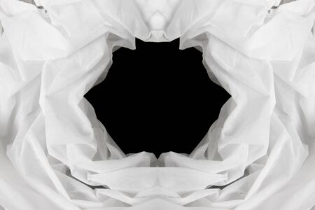 black hole in White Cloth texture.の写真素材