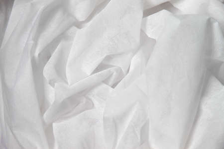 Beautiful folds of White Cloth texture.の写真素材