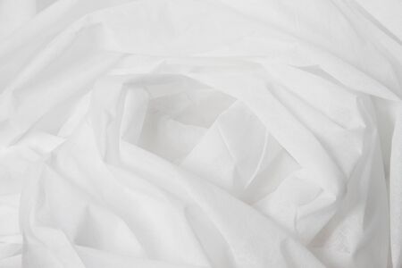 Beautiful folds of White Cloth texture.の写真素材