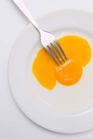 Egg in white plate.の写真素材