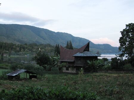 Traditional house at lake toba Indonesiaの素材