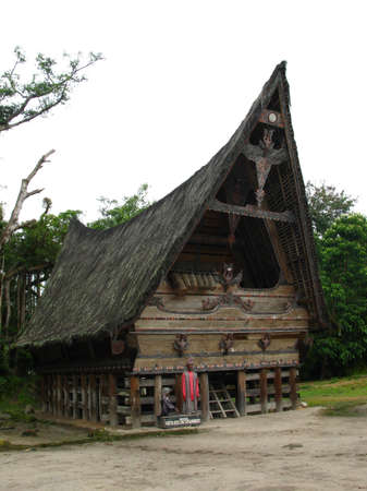 Traditional house at lake Tobaの素材