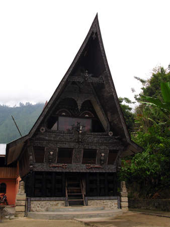 Traditional house at lake Tobaの素材