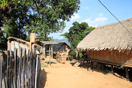 CHIANG RAI, THAILAND - DECEMBER 31  Local village in northern path on December 31,2010 in Doi Mae Salong, Chiang Rai, Thailandのeditorial素材