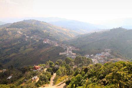 Local village farmer in Doi Mae Salong, Chiang Rai, Thailandの写真素材