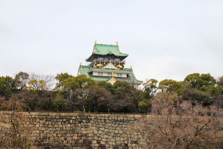 Great castle of famous Hideyoshi at Osaka, Japanのeditorial素材