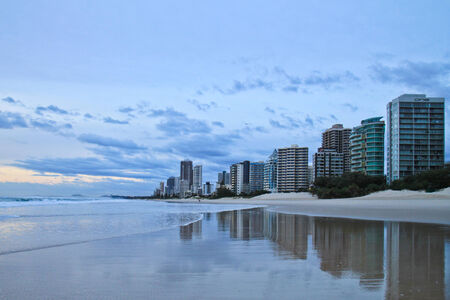 city view from the beach at Gold Coast, Queensland, Australiaのeditorial素材