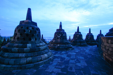 Borobudur temple at Yogyakarta, Java Island, Indonesiaの写真素材