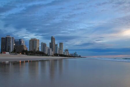 city view from the beach at Gold Coast, Queensland, Australiaのeditorial素材